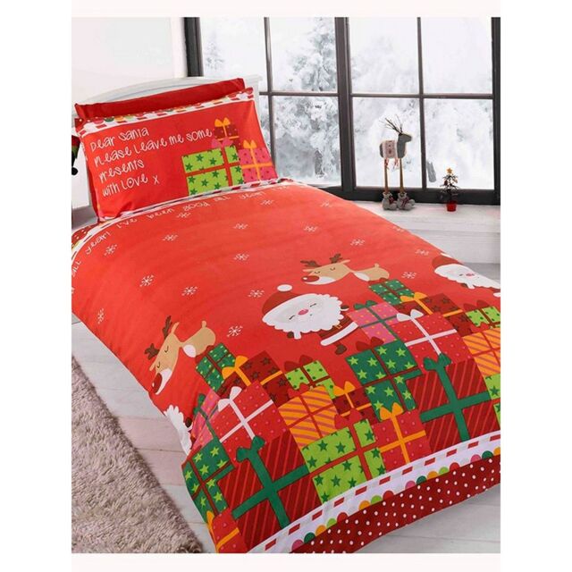 Rapport Dear Santa Christmas Duvet Cover Set in Red - Size: Single - image 1