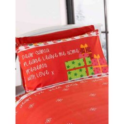 Rapport Dear Santa Christmas Duvet Cover Set in Red - Size: Single - thumbnail 3