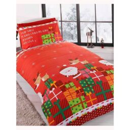 Rapport Dear Santa Christmas Duvet Cover Set in Red - Size: Single - thumbnail 2