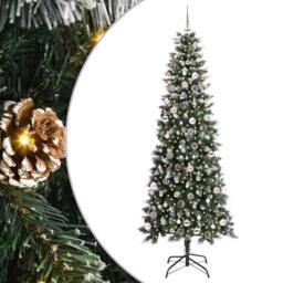 Berkfield Home Elegant Artificial Christmas Tree with 300 LEDs Green 96 x 96 x 240 cm - thumbnail 3