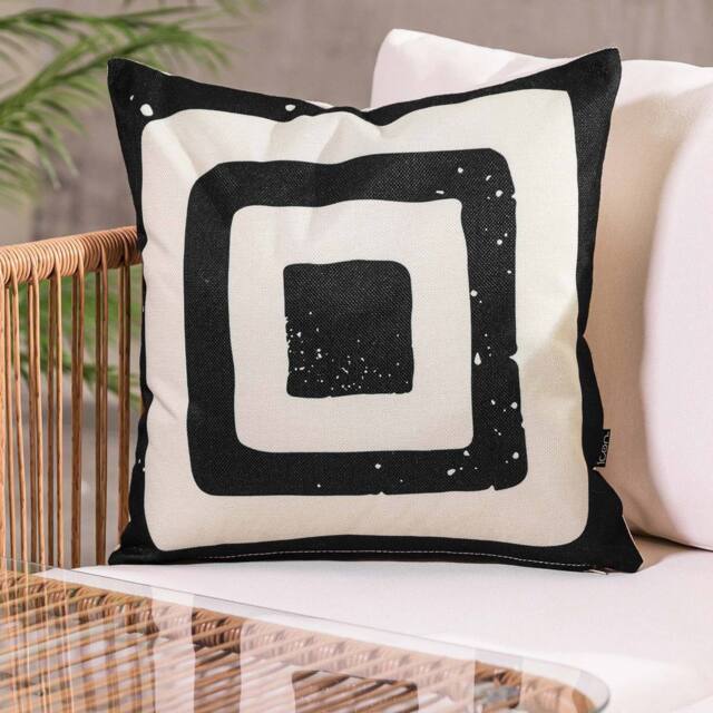 icon Cushion 43x43 Kyoto Fabric, Target Mono in Black - image 1