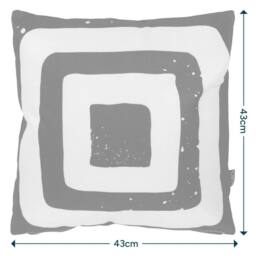 icon Cushion 43x43 Kyoto Fabric, Target Mono in Black - thumbnail 4