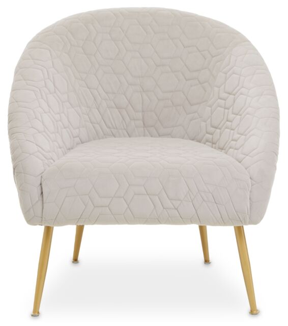 Orsina Luxury Velvet Occasional Chair, Comfortably Fashionable Gold Accented Chair in White - image 1
