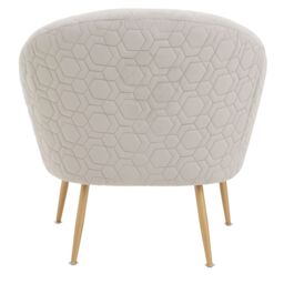 Orsina Luxury Velvet Occasional Chair, Comfortably Fashionable Gold Accented Chair in White - thumbnail 4