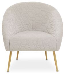 Orsina Luxury Velvet Occasional Chair, Comfortably Fashionable Gold Accented Chair in White