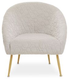 Orsina Luxury Velvet Occasional Chair, Comfortably Fashionable Gold Accented Chair in White - thumbnail 6
