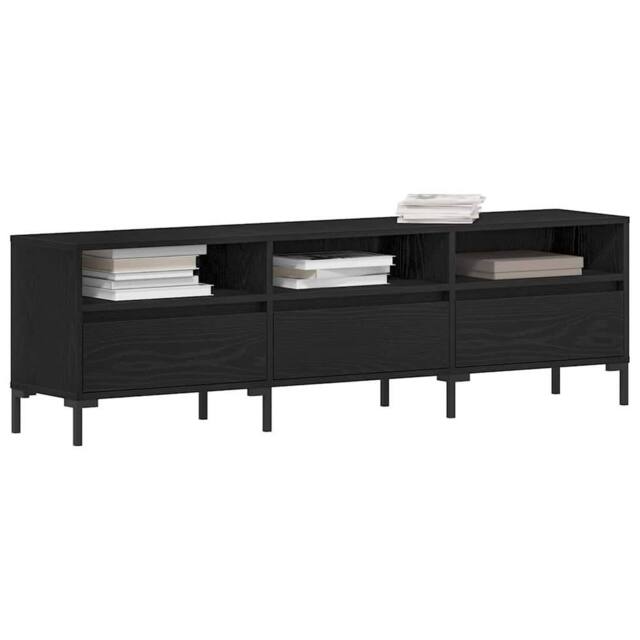 Berkfield Home TV Cabinet Black Oak 150x30x44, 5 cm Engineered Wood - image 1