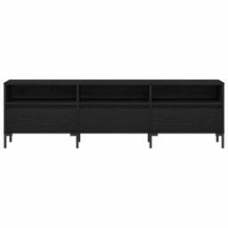 Berkfield Home TV Cabinet Black Oak 150x30x44, 5 cm Engineered Wood - thumbnail 7