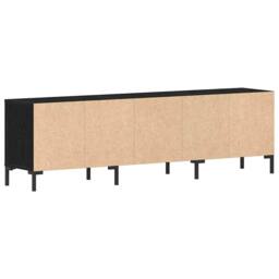 Berkfield Home TV Cabinet Black Oak 150x30x44, 5 cm Engineered Wood - thumbnail 6