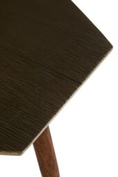 Orsina Textured Hexagonal Wooden Side Table, Sheesham Wood Settee Side Table, Bedside Table With Rubber Tipped Legs in Brown - thumbnail 4