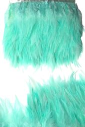 Neel Blue 2 Metres Rooster Feather, Hackle Feather Fringe for Sewing, Dress Trim in Turquoise - thumbnail 6