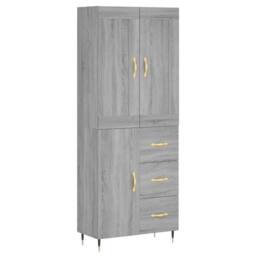 Berkfield Home Highboard Grey Sonoma 69.5x34x180 cm Engineered Wood - thumbnail 3