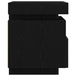 Berkfield Home Bedside Cabinet with LED Lights 2 pcs Black Oak 40x39x48, 5 cm - thumbnail 9