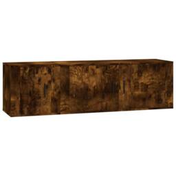 Berkfield Home Classic 2 Piece TV Cabinet Set Smoked Oak Engineered Wood in Brown - thumbnail 3