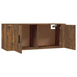 Berkfield Home Classic 2 Piece TV Cabinet Set Smoked Oak Engineered Wood in Brown - thumbnail 5