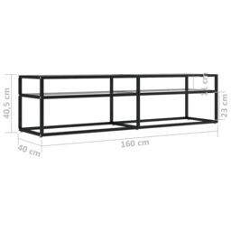 Berkfield Home TV Cabinet Transparent 160x40x40.5 cm Tempered Glass in Clear - thumbnail 6