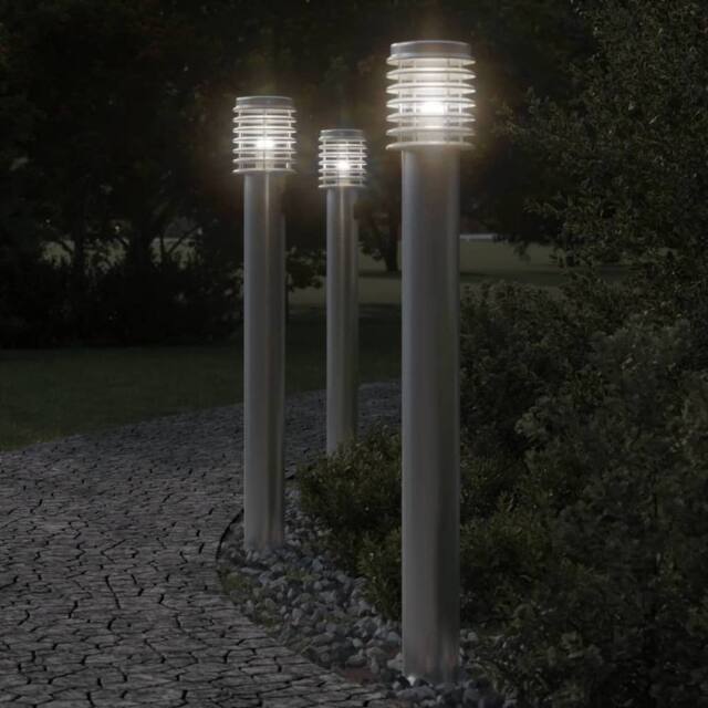 Berkfield Home Outdoor Floor Lamp Silver 110cm Stainless Steel - image 1