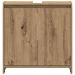 Berkfield Home Bathroom Sink Cabinet Artisan Oak 60x33x60 cm Engineered Wood in Brown - Size: 60 x 33 x 60 cm - thumbnail 5