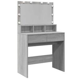 Berkfield Home Dressing Table with LED Grey Sonoma 80x41x134.5 cm