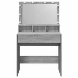 Berkfield Home Dressing Table with LED Grey Sonoma 80x41x134.5 cm - thumbnail 5