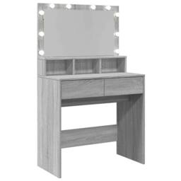 Berkfield Home Dressing Table with LED Grey Sonoma 80x41x134.5 cm - thumbnail 8