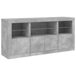 Berkfield Home Sideboard with LED Lights Concrete Grey 142.5x37x67 cm - thumbnail 5