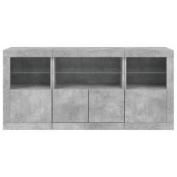 Berkfield Home Sideboard with LED Lights Concrete Grey 142.5x37x67 cm - thumbnail 6