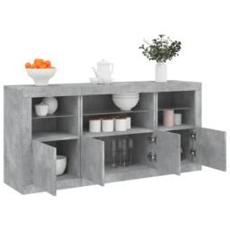 Berkfield Home Sideboard with LED Lights Concrete Grey 142.5x37x67 cm - thumbnail 4