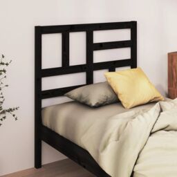Berkfield Home Bed Headboard Black 81x4x104 cm Solid Wood Pine - Size: 81 x 4 x 104 cm - thumbnail 1