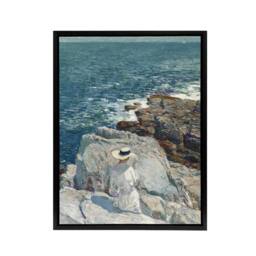 "Artery8 South Ledges Rocky Coastal Landscape Hassam Framed Canvas Wall Art - Size: W12"" x H16""" - thumbnail 1
