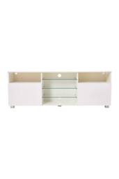 Living and Home TV Stand with RGB LED Ligh in White - thumbnail 5