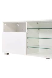 Living and Home TV Stand with RGB LED Ligh in White - thumbnail 7