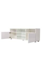 Living and Home TV Stand with RGB LED Ligh in White - thumbnail 6