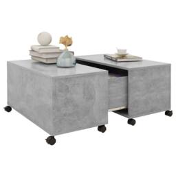 Berkfield Home Coffee Table Concrete Grey 75x75x38 cm Engineered Wood - Size: 75 x 75 x 38 cm - thumbnail 3