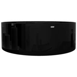 Berkfield Home Ceramic Bathroom Sink Basin Faucet/Overflow Hole Black Round - thumbnail 4