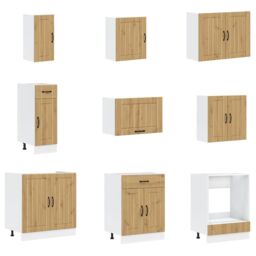 Berkfield Home 14 Piece Kitchen Cabinet Set Lucca Artisan Oak Engineered Wood in Brown - thumbnail 4