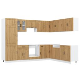 Berkfield Home 14 Piece Kitchen Cabinet Set Lucca Artisan Oak Engineered Wood in Brown - thumbnail 2