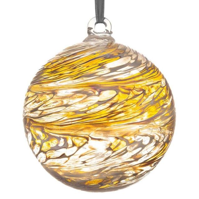Sienna Glass Pastel Gold Christening 10cm Friendship Ball - image 1
