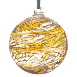 Sienna Glass Pastel Gold Christening 10cm Friendship Ball