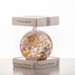 Sienna Glass Pastel Gold Christening 10cm Friendship Ball - thumbnail 5