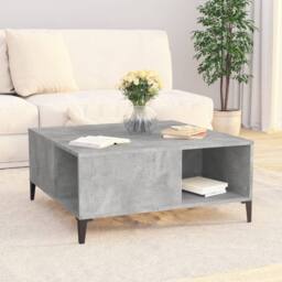 Berkfield Home Sturdy Coffee Table Concrete Grey 80x80x36.5 cm Engineered Wood - thumbnail 1