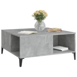 Berkfield Home Sturdy Coffee Table Concrete Grey 80x80x36.5 cm Engineered Wood - thumbnail 4
