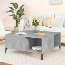 Berkfield Home Sturdy Coffee Table Concrete Grey 80x80x36.5 cm Engineered Wood - thumbnail 2