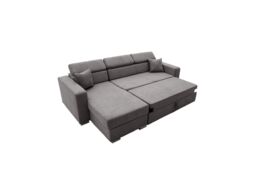 OLYMPIA FURNITURE Luca Fabric Corner Blue Colour Universal Side Sofa Bed With Storage in Grey - thumbnail 2
