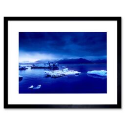 "Artery8 Wall Art Print Arctic Ocean Ice Icebergs Framed in Black - Size: W7"" x H9""" - thumbnail 1