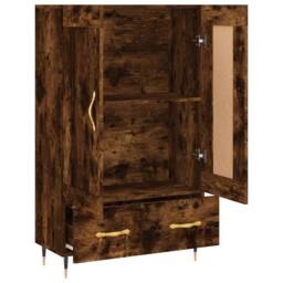 Berkfield Home Highboard Smoked Oak 69.5x31x115 cm Engineered Wood in Brown - thumbnail 6