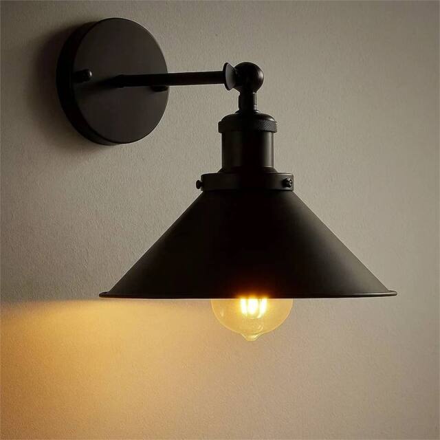 Havendro Vintage Industrial Wall Light Metal Brushed Adjustable Wall in Black - image 1