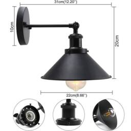 Havendro Vintage Industrial Wall Light Metal Brushed Adjustable Wall in Black - thumbnail 2