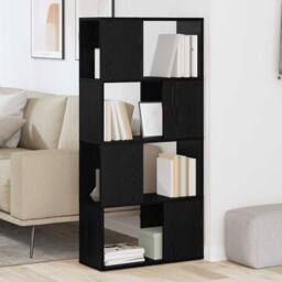 Berkfield Home Bookshelf Black oak Engineered wood 60 x 24 x 124 cm - thumbnail 4