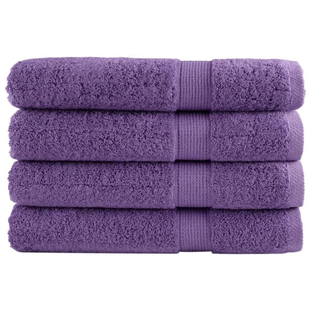 Berkfield Home Premium Towels SOLUND 4 pcs Purple 100x200 cm 600 gsm - image 1